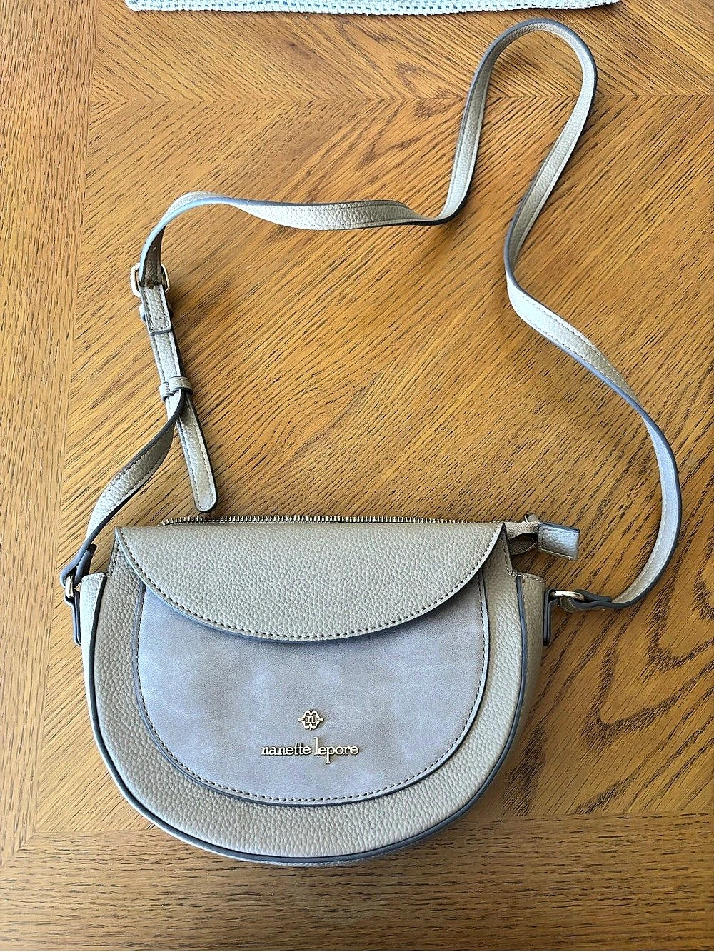 Nanette Lepore Taupe Tan Crossbody Bag Like New